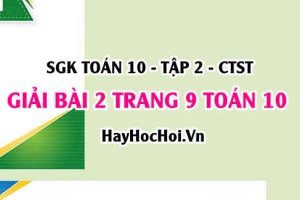 Giải bài 2 trang 9 Toán 10 Tập 2 SGK Chân trời sáng tạo